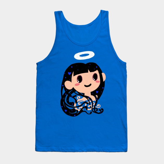 Blue looks real good with black Tank Top by aangelss